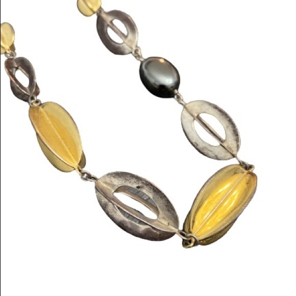 RLM STUDIO Sterling Brass Hematite Collar Necklace - Picture 2 of 4